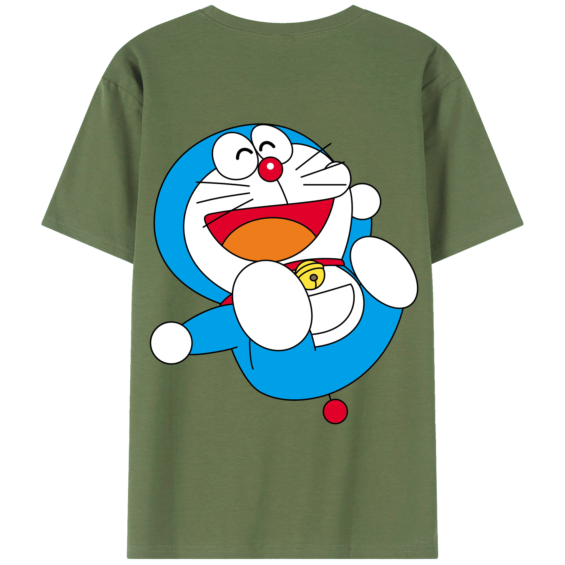 （画像用） ドラえもん Doraemon 綿100％ メンズ半袖Tシャツ（バックプリント） 通気性